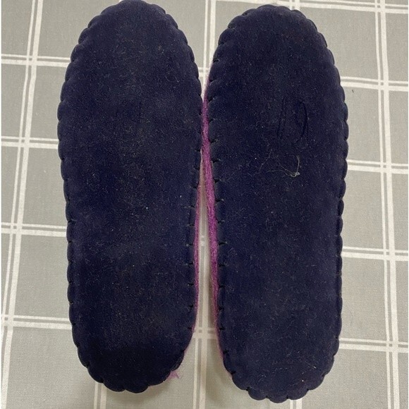 Girls Wool Felted Slippers Purple Pink 8" Youth (4-7 years) Non-slip Soles - Picture 4 of 9